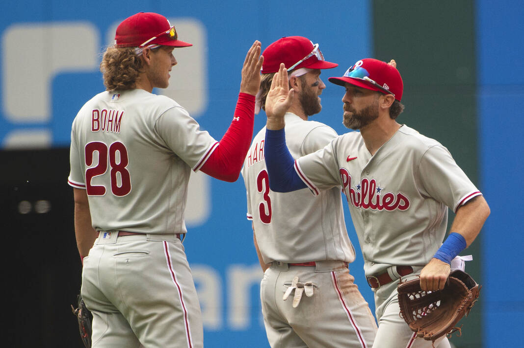 Harper's hitting and defense help the Phillies beat the Guardians 8-5 in 10  innings to stop skid - The San Diego Union-Tribune